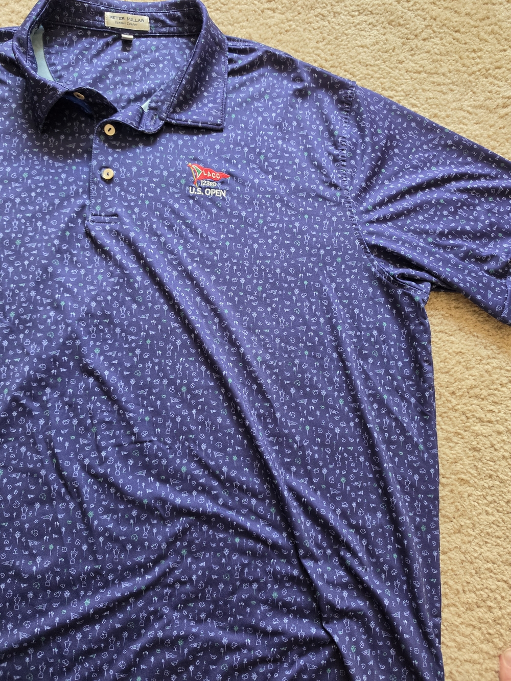 Peter Millar Men’s Navy U.S. Open LACC 123rd Polo Shirt XXL